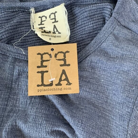 PPLA Clothing Veli Knit Top Indigo Blue Tunic Peasant Bell Women’s Small - Picture 7 of 10